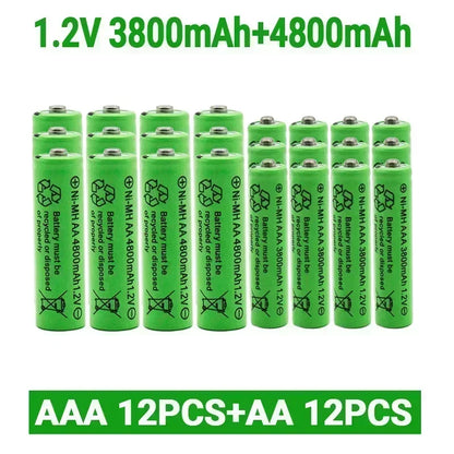 1.2V AA 4800mAh NI-MH Rechargeable Batteries+1.2 V AAA 3800 MAh Rechageable Battery NI-MH Battery