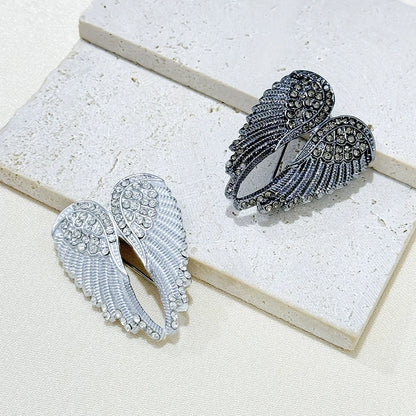 Dark Wing Brooch Personalized Suit Angel Wings Accessory Men's Fashion High-end Inlaid Rhinestones Brooch Chest Flower Jewelry