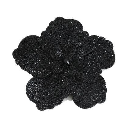 Three-dimensional Rhinestone Camellia Rose Brooch for Women's Fashion Pin High-end Luxury Jewelry Accessories Party Gift Corsage