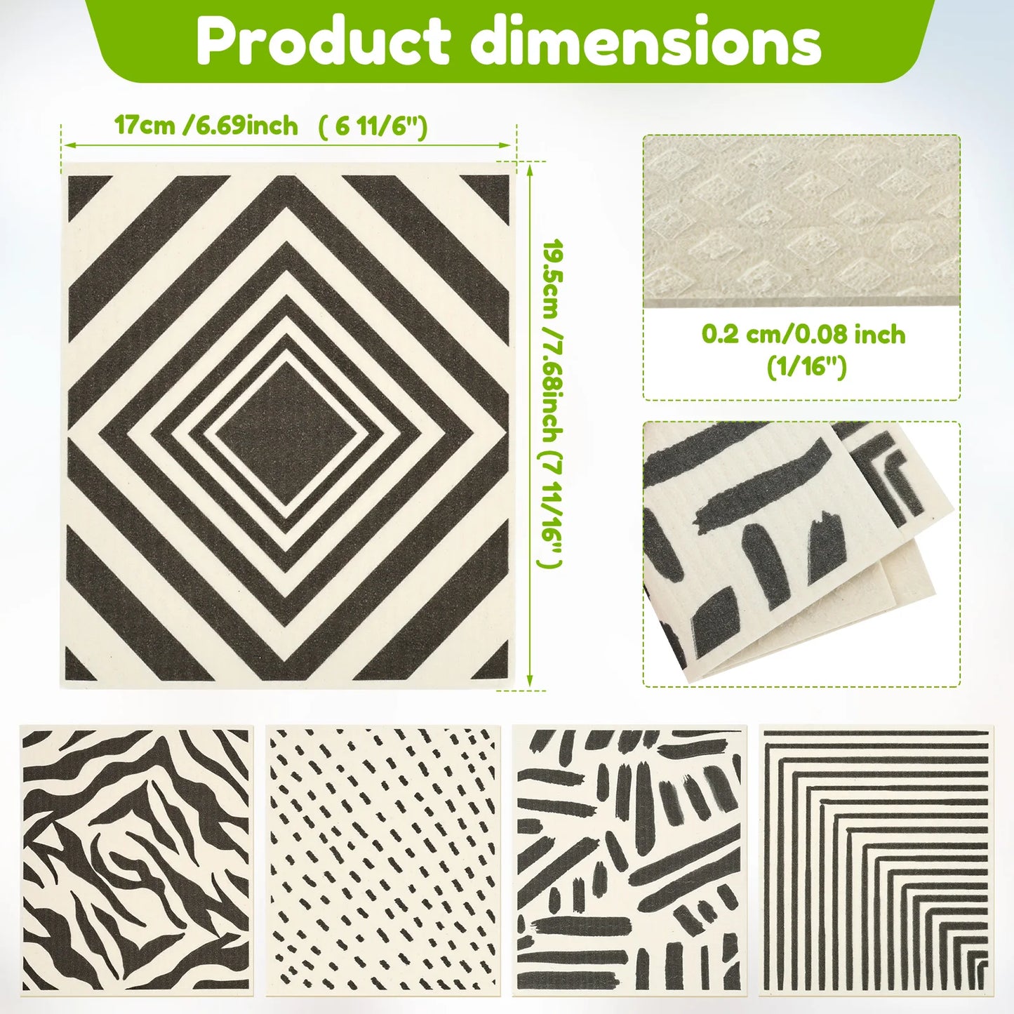 Dish Towels Kitchen Cellulose Cotton Cleaning Cloths Absorbent Swedish Rags Soft Reusable Wet Dry Household Dishcloths