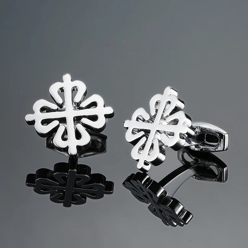 High quality men's French shirt cufflinks brand new fashion laser metal Chinese knot cufflinks manufacturer wholesale