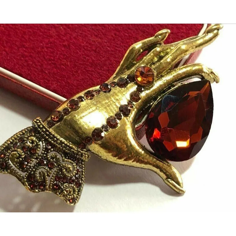 Vintage Style Crystal Brooch Halloween pins Shawl Pin