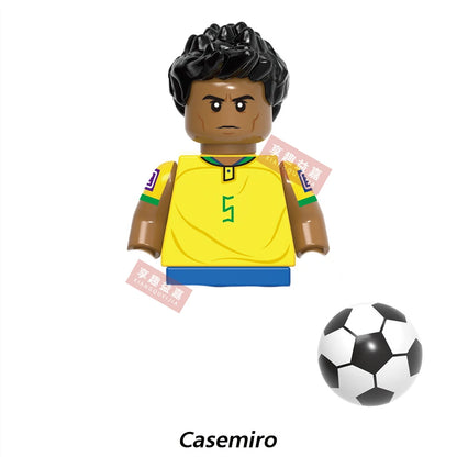 2026 NEW World Famous Football Players Figurine Messi Ronaldo Neymar Lewandowski Mini Action Building Block Model Toy Kids Gifts