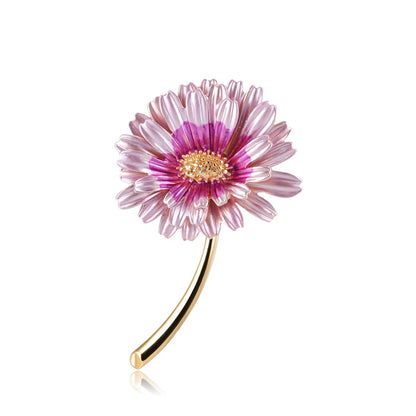 New Enamel Tulip Chrysanthemum Rose Sunflower Flower Brooch for Women Elegant Fashion Classic Flower Weddings Party Brooch Pins