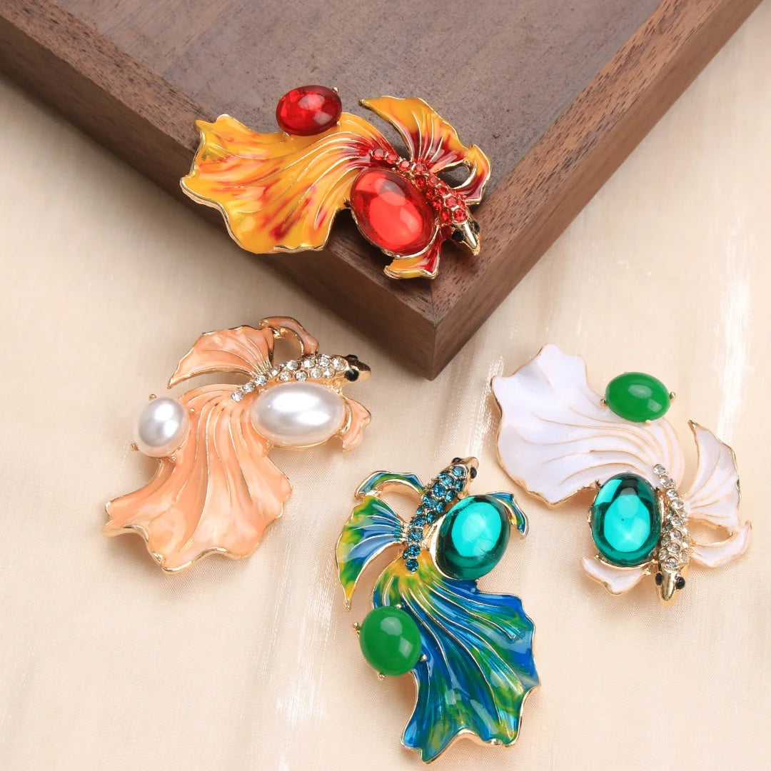 Baroque Luxury Beautiful Fish Design Brooch for Men and Women, JewelryAccessories, Wedding, Holiday, Party, Couple'sSurpriseGift