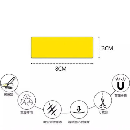 Magnetic Label Stickers Reusable Dry Erase Shelf Tag Stickers DIY Identification Classify Stickers for Stationery Office Storage