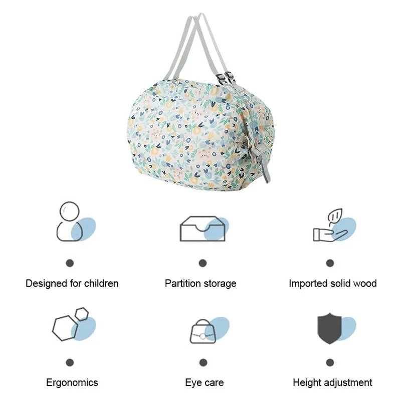 Large Foldable Shopping Bag Reusable Eco Bag Grocery Package Beach Toy Storage Bags Shoulder Cat Lemon Printing Pouch Tote Pouch