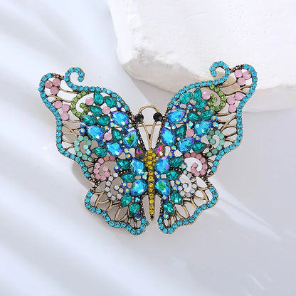 SKEDS Luxury High-end Women Lady Full Crystal Shiny Butterfly Brooches Pins Fashion Exquisite Creative Insect Badges Corsages