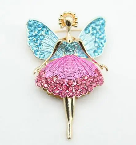 Fashionable and cute angel brooch with full diamond alloy clip