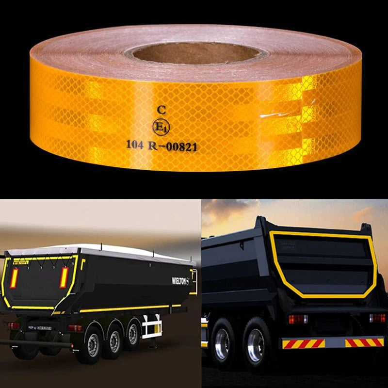 5cm 104R High Intensity Reflective Conspicuity Warning Tape For Bike Truck Boats Trailer Self-Adhesive Waterproof Safety Tape