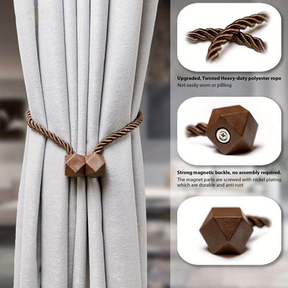 1pc Boho Style Magnetic Curtain Tiebacks - Easy Install, No Drilling Required, Stylish Curtains for Living Room