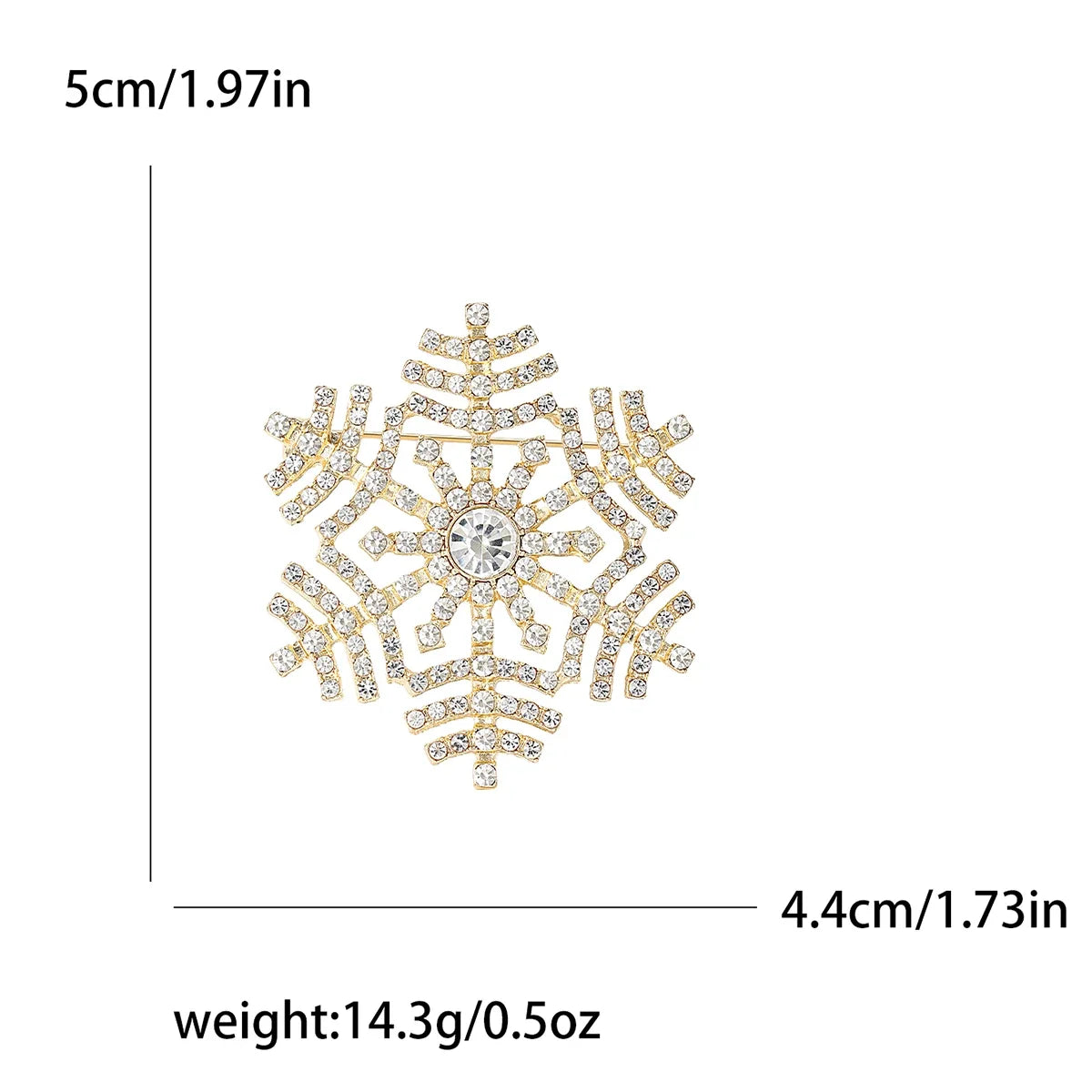 Christmas Rhinestone Snowflake Brooch for Women Unisex Pearl Ice Crystal Pin Event Party Backpack Decoration Clothes Accessories