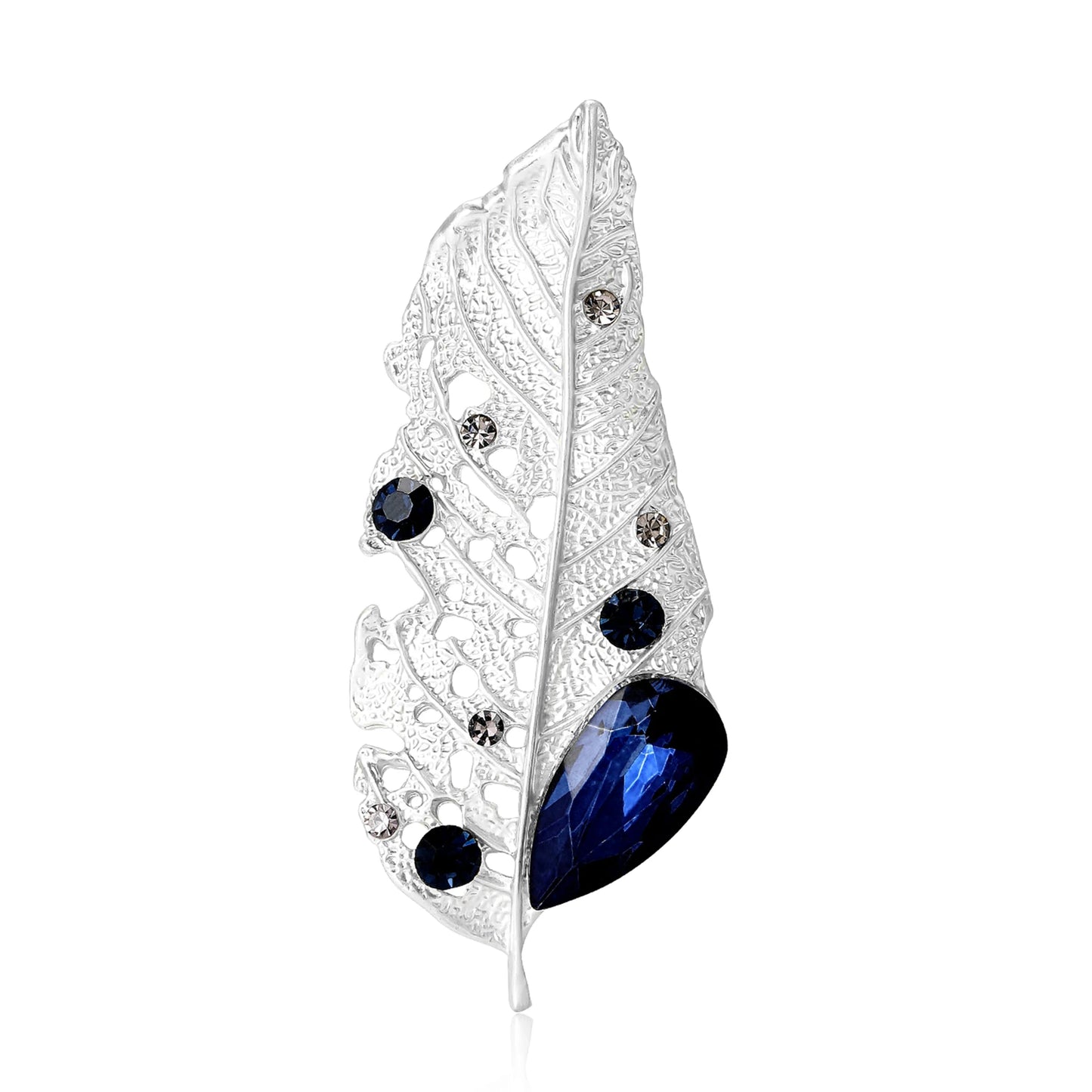 Beaut&Berry Luxury Rhinestone  Leaf Brooches for Women Unisex Plant Pins 2-color Available Casual Party Accessories Gifts