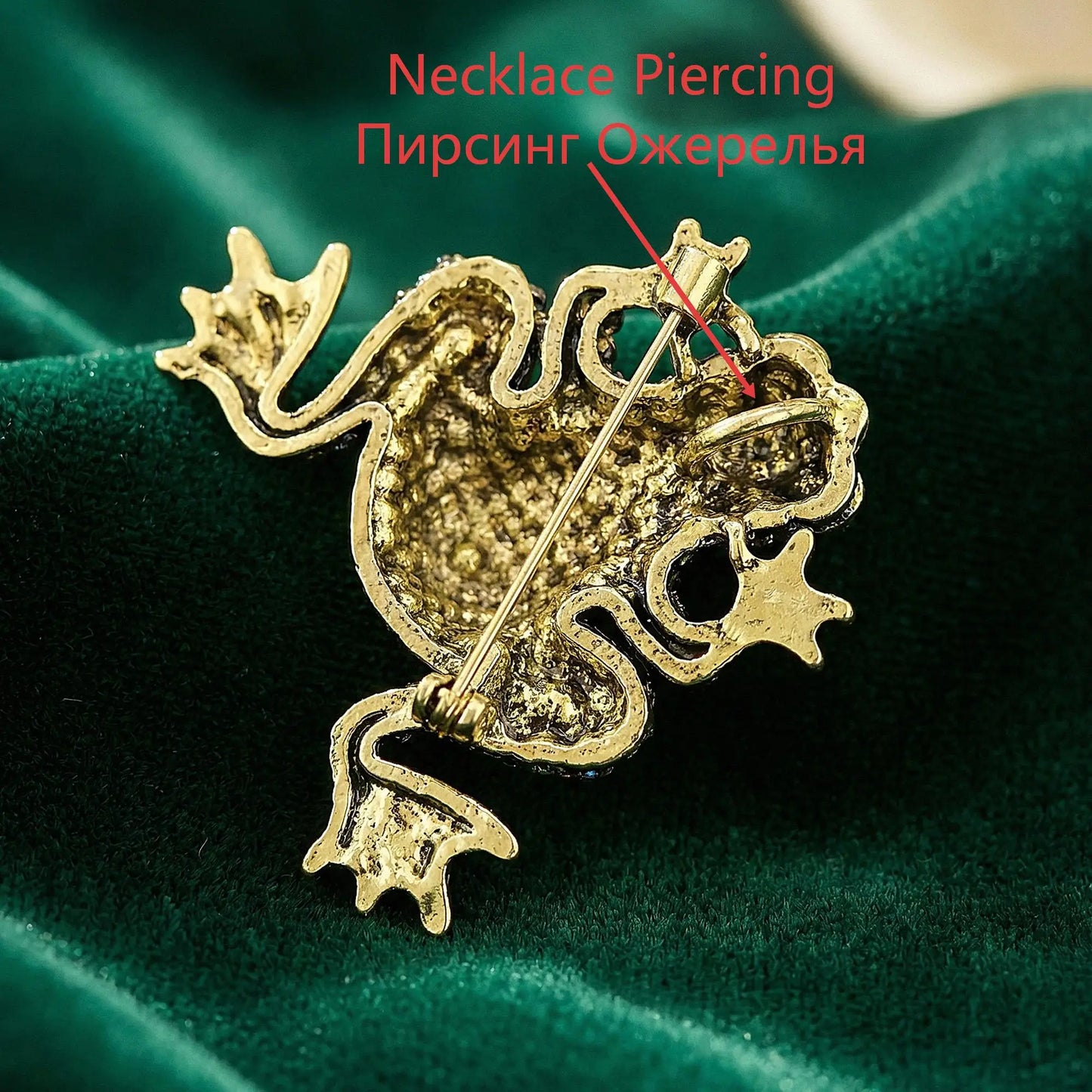 Beaut&Berry Luxury Rhinestone Frog Brooches for Women Unisex Animal Pins Casual Party Jewelry Accessories Gifts Decoration