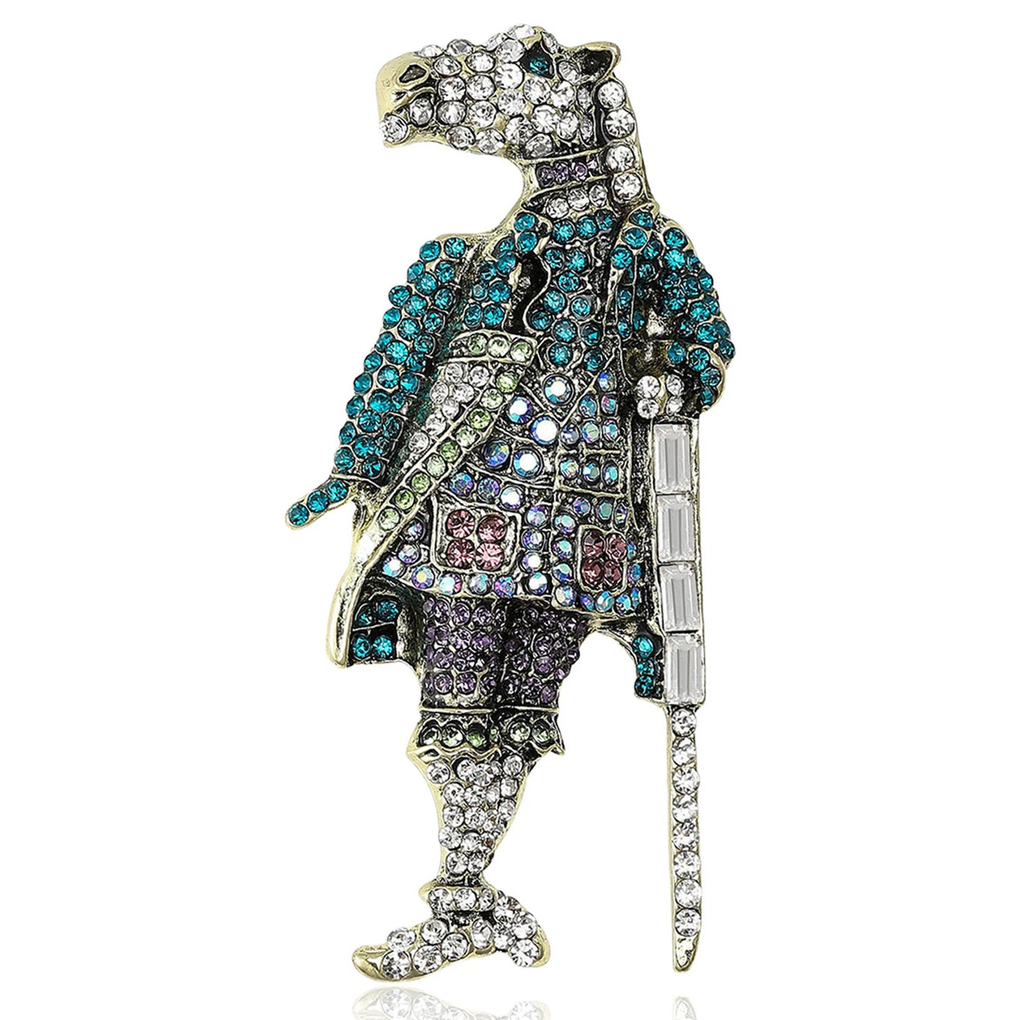 Beaut&Berry Luxury Rhinestone Horse Brooches for Women Unisex Knight Pins Friends Party Gifts Banquet Jewellery Accessories