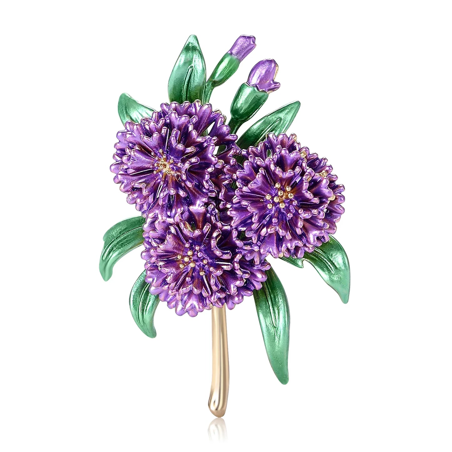 Beaut&Berry Luxury Elegant Enamel Hydrangea Brooches for Women Plant Pins Friends Party Gifts Banquet Jewellery Accessories