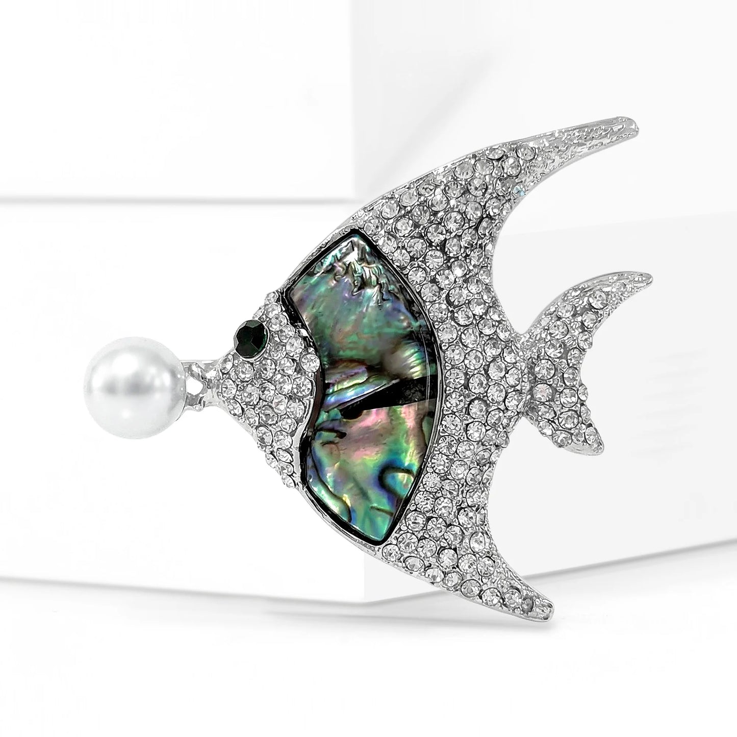 Beaut&Berry Classic Abalone Shell Fish Brooches for Women Unisex Animal Pins Casual Party Jewelry Accessories Gifts Decoration