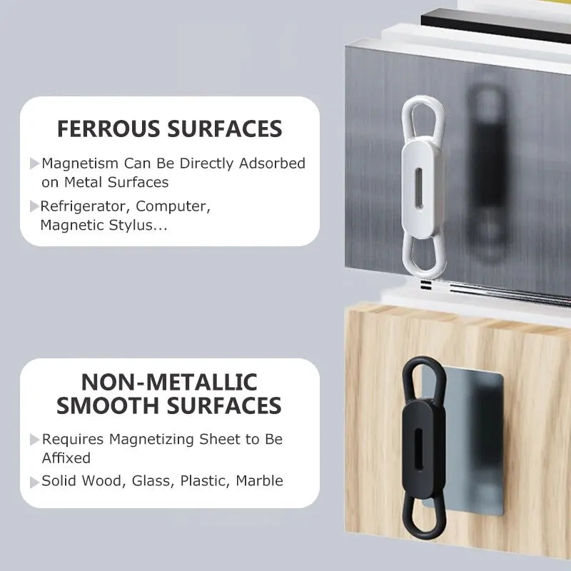 6 Colour Magnetic Pen Holder Office Whiteboard Adhesive Pencil Hooks Adjustable Silicone Magnet Marker Holders for Refrigerator