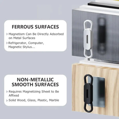 6 Colour Magnetic Pen Holder Office Whiteboard Adhesive Pencil Hooks Adjustable Silicone Magnet Marker Holders for Refrigerator