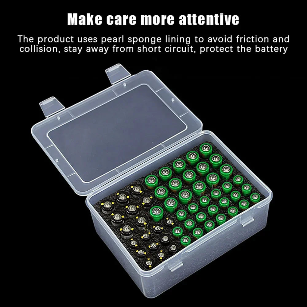 Multi Slot Battery Organizer Storage Case Holder 54 Slot AA AAA Battery Storage Organizer Box Home Drawer Organization Dispenser