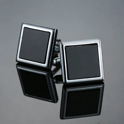 Cufflinks Man Luxury French Cufflinks Button Laser Enamel Gold Silvery Cuffs Retro Metal Buckles For Mens Shirts Tuxedo Studs