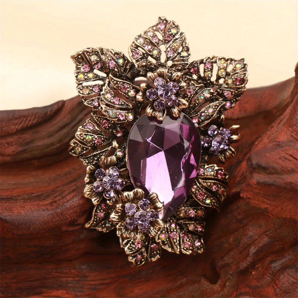 Baroque Luxury Beautiful Flower Design Brooch for Men and Women, Jewelry Accessories, Wedding Holiday Party Couple Surprise Gift