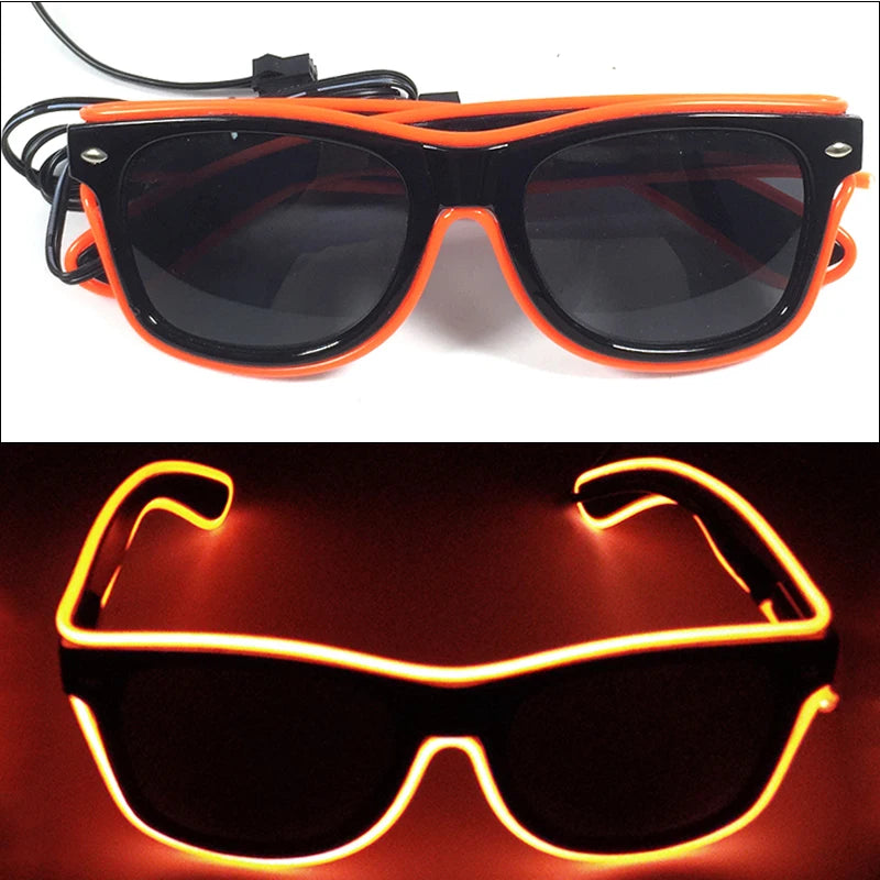 Light Up Led Glasses Neon Party Luminous Glasses EL Wire Glowing Sunglasses Novelty Gift for Adult Glow Bright Light Supplies