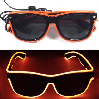 Light Up Led Glasses Neon Party Luminous Glasses EL Wire Glowing Sunglasses Novelty Gift for Adult Glow Bright Light Supplies