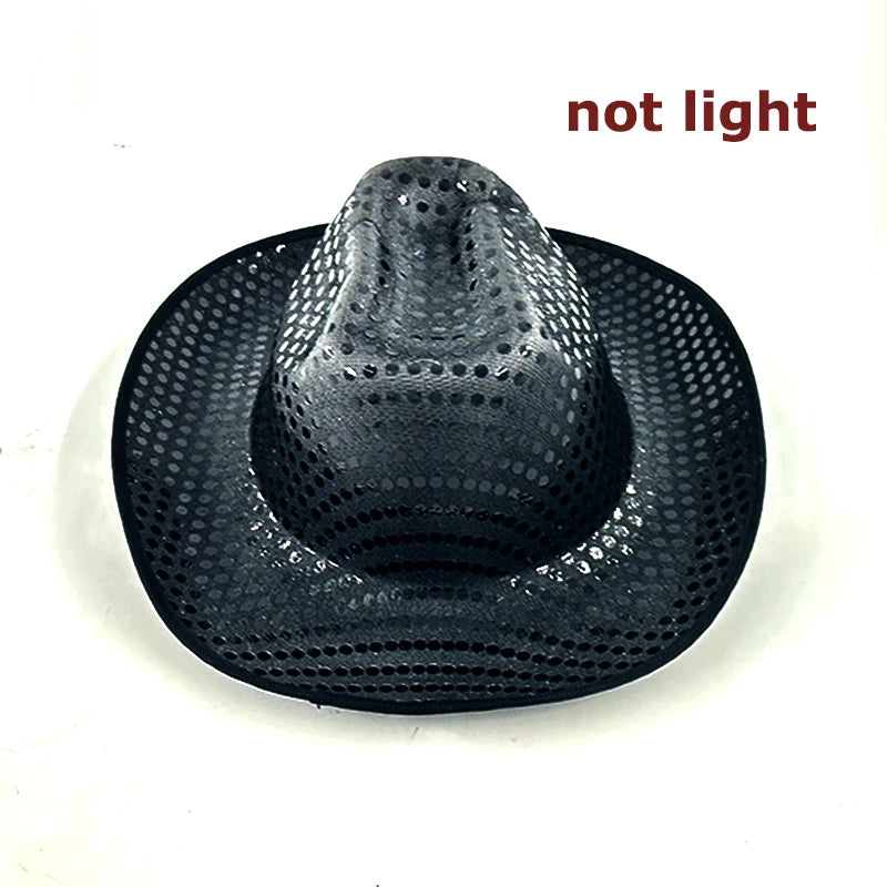 LED Glowing Cowgirl boy Hat Neon Luminous Bride Hat For Holiday Light Up Supplies Fluorescent Party Props Bachelorette Party Hat