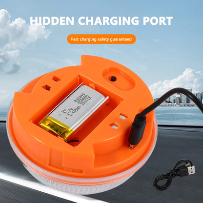 Universal V16 Car Warning Light LED Flashlight Emergency Light Yellow Light Traffic Strong Magnetic Induction for Vehicles