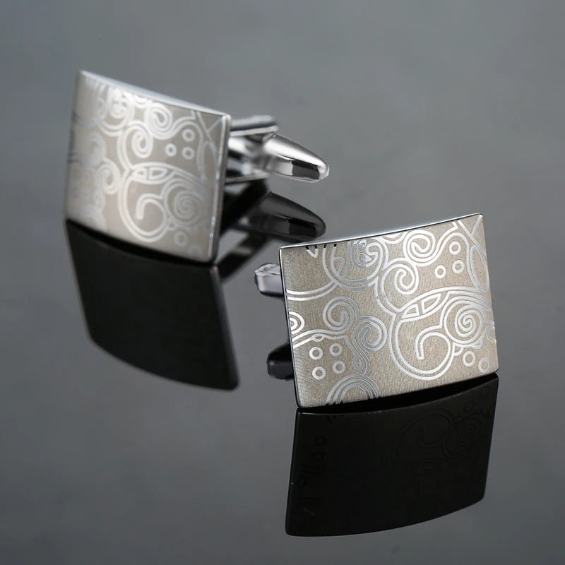 High quality men's French shirt cufflinks brand new fashion laser metal Chinese knot cufflinks manufacturer wholesale