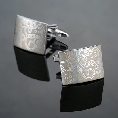 High quality men's French shirt cufflinks brand new fashion laser metal Chinese knot cufflinks manufacturer wholesale