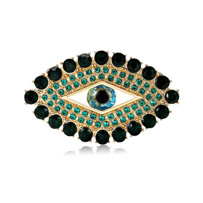 Beaut&Berry Trendy Rhinestone Devil's Eye Brooches for Women Beautiful Pins Friends Party Gifts Banquet Jewellery Accessories