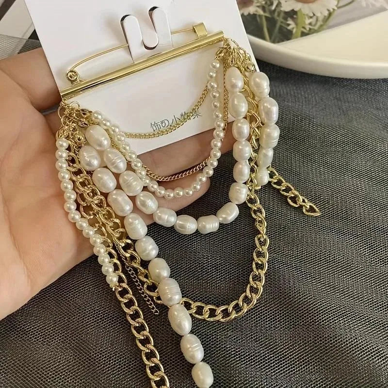 Affordable Luxury Floral Tassel Brooch for Men and Women, Jewelry, Fashion Accessories, Party Gift
