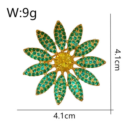 1Pc Korean Style Enamel Flower Brooch Exquisite Fashion Rhinestone Pin Party Wedding Banquet Jewelry Party Trendy Gift 2025