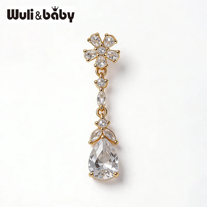 Wuli&baby Lovely Collar Pins For Women Lady's Shirt 4-design Butterfly Water-drop Flower Heart Brooch Pin Fashion Jewelry Gifts