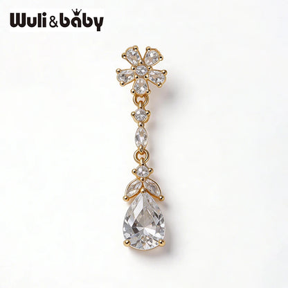 Wuli&baby Lovely Collar Pins For Women Lady's Shirt 4-design Butterfly Water-drop Flower Heart Brooch Pin Fashion Jewelry Gifts