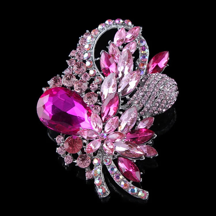 Baroque Luxury Beautiful Openwork Floral Design Brooch for Men and Women, Jewelry Accessories, Wedding Holiday Party Couple Gift