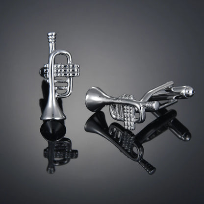Copper material, plating, entertainment, hobbies, cufflinks, musical notes, chromatics, piano, guitar, French shirt, acce