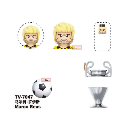 2026 NEW World Famous Football Players Figurine Messi Ronaldo Neymar Lewandowski Mini Action Building Block Model Toy Kids Gifts