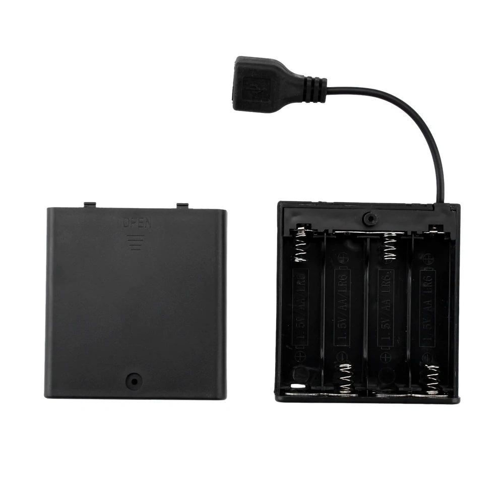 Portable Mini 3 4 x AA Battery Holder Storage Box Case USB Power Supply Battery Box For LED Strip Light 4.5V 6V Battery Holder