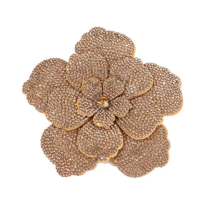 Three-dimensional Rhinestone Camellia Rose Brooch for Women's Fashion Pin High-end Luxury Jewelry Accessories Party Gift Corsage