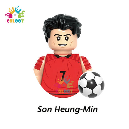 Kids Toys World Famous Football Stars Building Blocks Sport Player Mini Action Figures Golden Cup Toys For Boys Birthdays Gifts