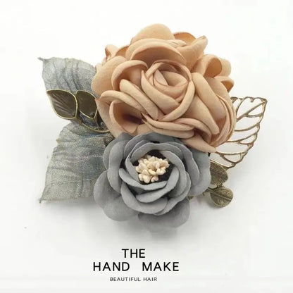 Luxury woman brooches Rose brooch fabric flower corsage shawl button sweater coat temperament pin accessories