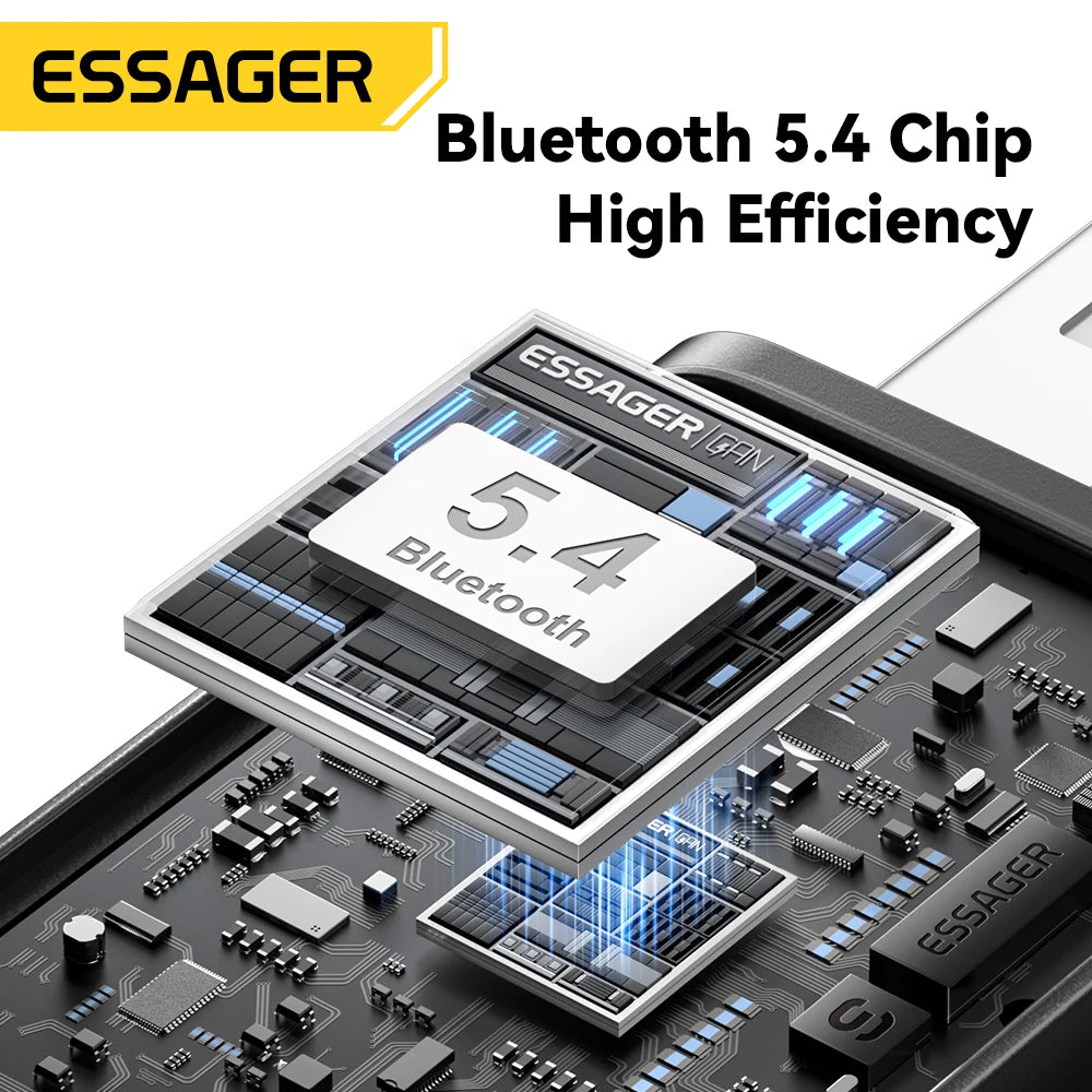 Essager Wireless Bluetooth 5.4 Car Adapter FM Transmitter Adapter Auto Connection Audio Receiver Auto Stereo Mic Car Adapter