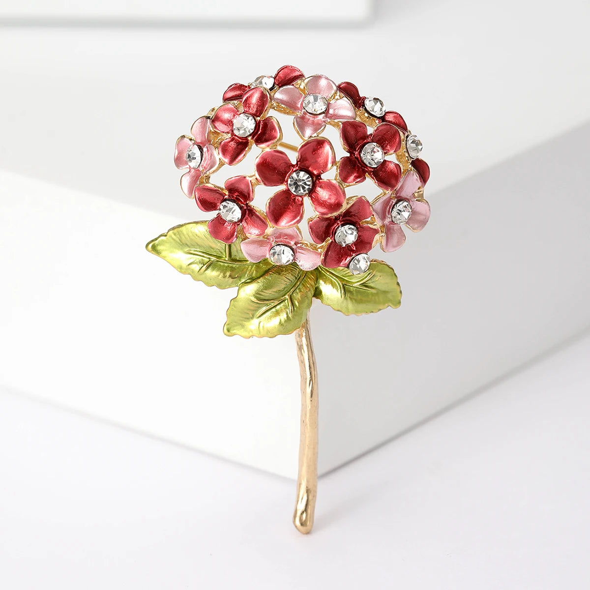 Luxury Pearl Enamel Flower Brooches for Women 4-color Botanical Pins Elegant Casual Accessories Perfect Gifts