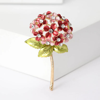 Luxury Pearl Enamel Flower Brooches for Women 4-color Botanical Pins Elegant Casual Accessories Perfect Gifts