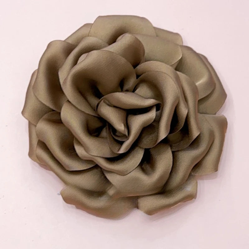 11CM Handmade Fabric Rose Flower Brooch Korean Fashion Corsage Lapel Pins for Women Accessories Wedding Party Jewelry