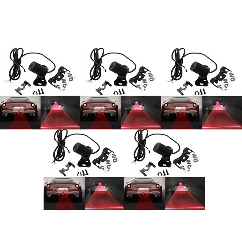 1-6Set Car Auto LED Laser Fog Light Vehicle Anti-Collision Taillight Brake Warning Lamp Anti-Collision Car End Rear Tail Fog