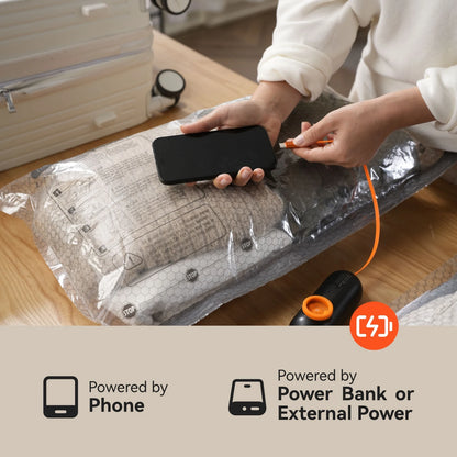 FLEXTAIL X VOLLYC NANO BAG SET AT - Vacuum Compression Bags with -55kPa Suction, Space Saver Bags for Home Clothes Storage
